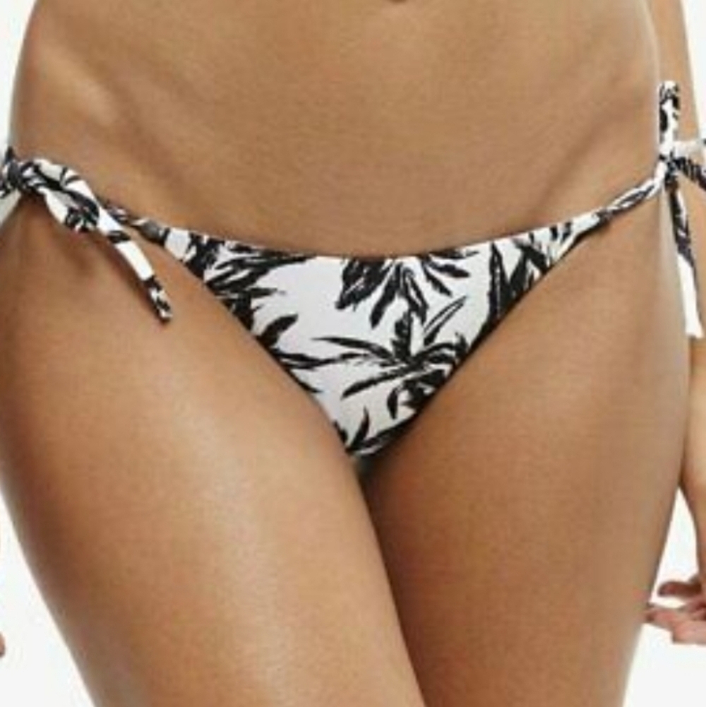 Onia Kate String Bikini Bottom Black White Palm Silhouette S - Picture 8 of 8